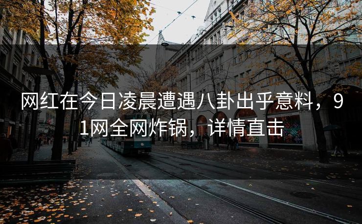 网红在今日凌晨遭遇八卦出乎意料，91网全网炸锅，详情直击